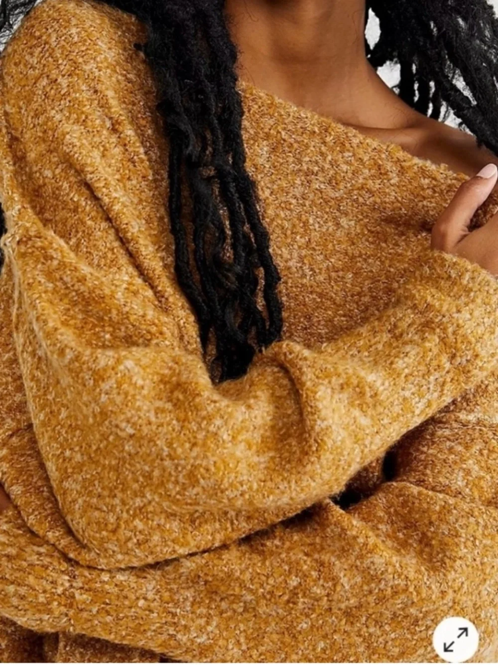 Free People Moira Slouchy Tunic Sweater Mustard Yellow Wool Blend Sz S